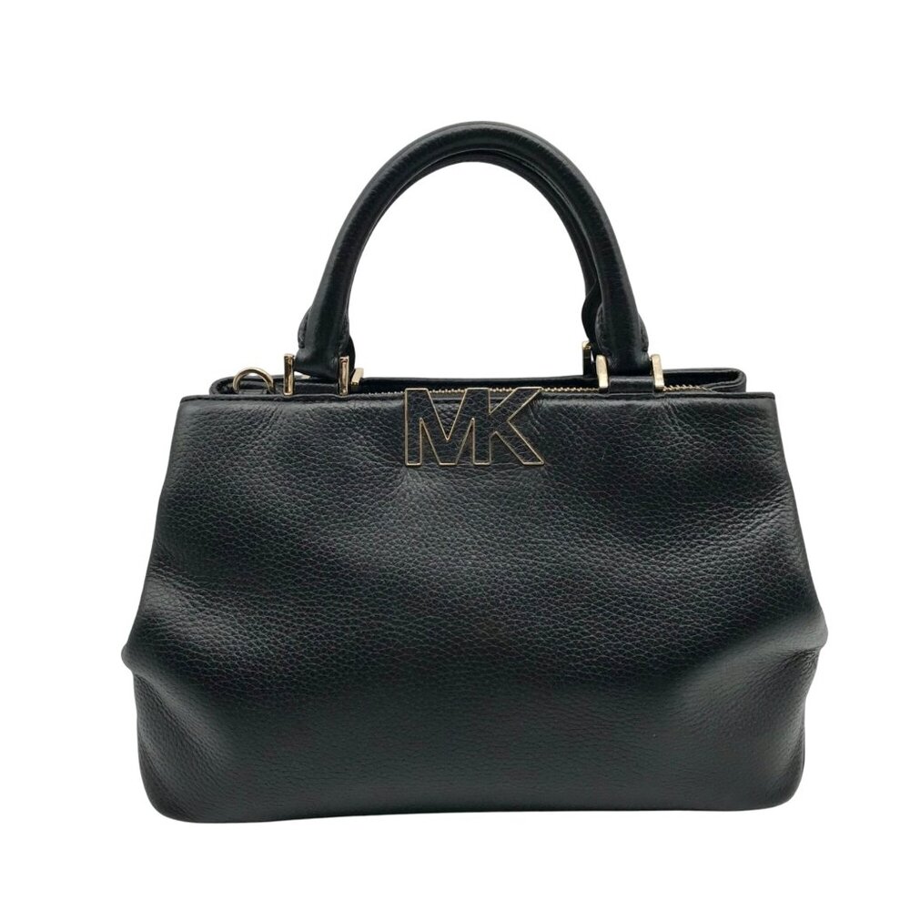 Michael Kors Black Pebbled Leather Florence Convertible Satchel